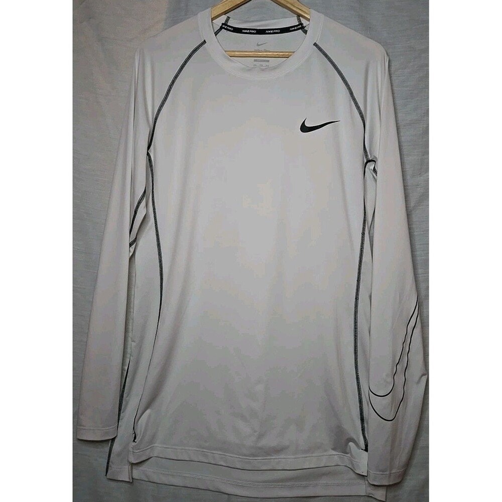 Nike PRO  Dri-FIT White Tight Fit Long Sleeve Training DD1990-100 Size 2XL